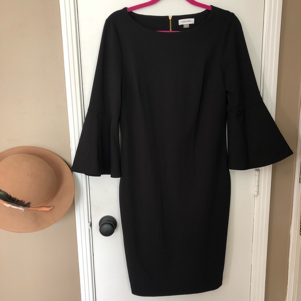 Bell sleeved dress by Calvin Klein